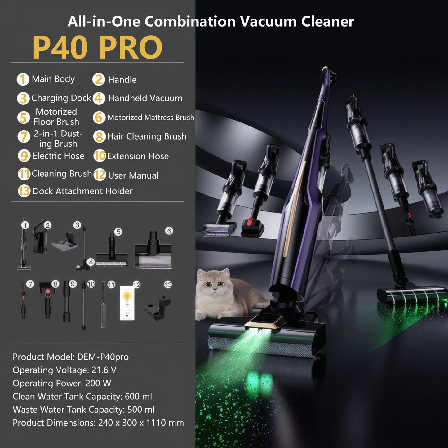 Deerma P40 Pro W Wet Dry Vacuum Cleaner