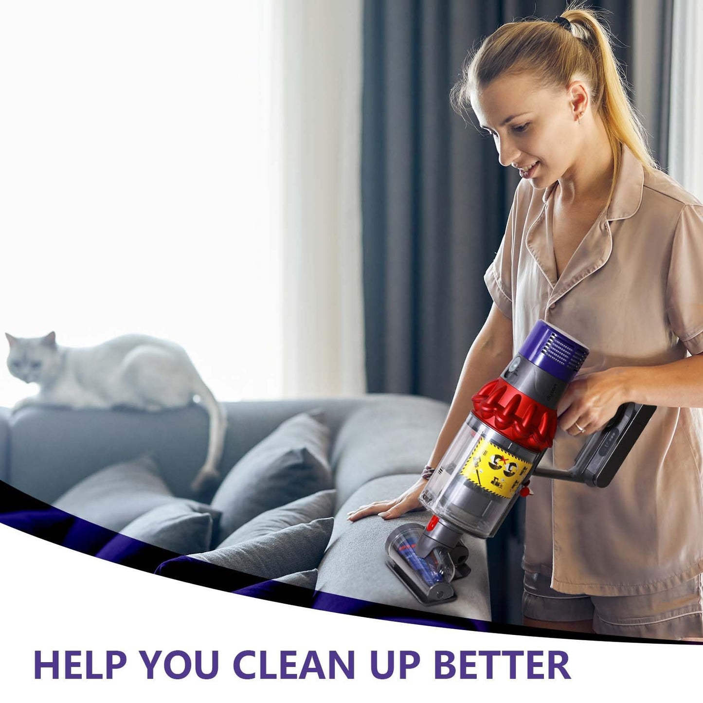 Hair Nozzle Mini Electric Brush Compatible with Dyson V 7 V 8 V 10 V 11 V 15