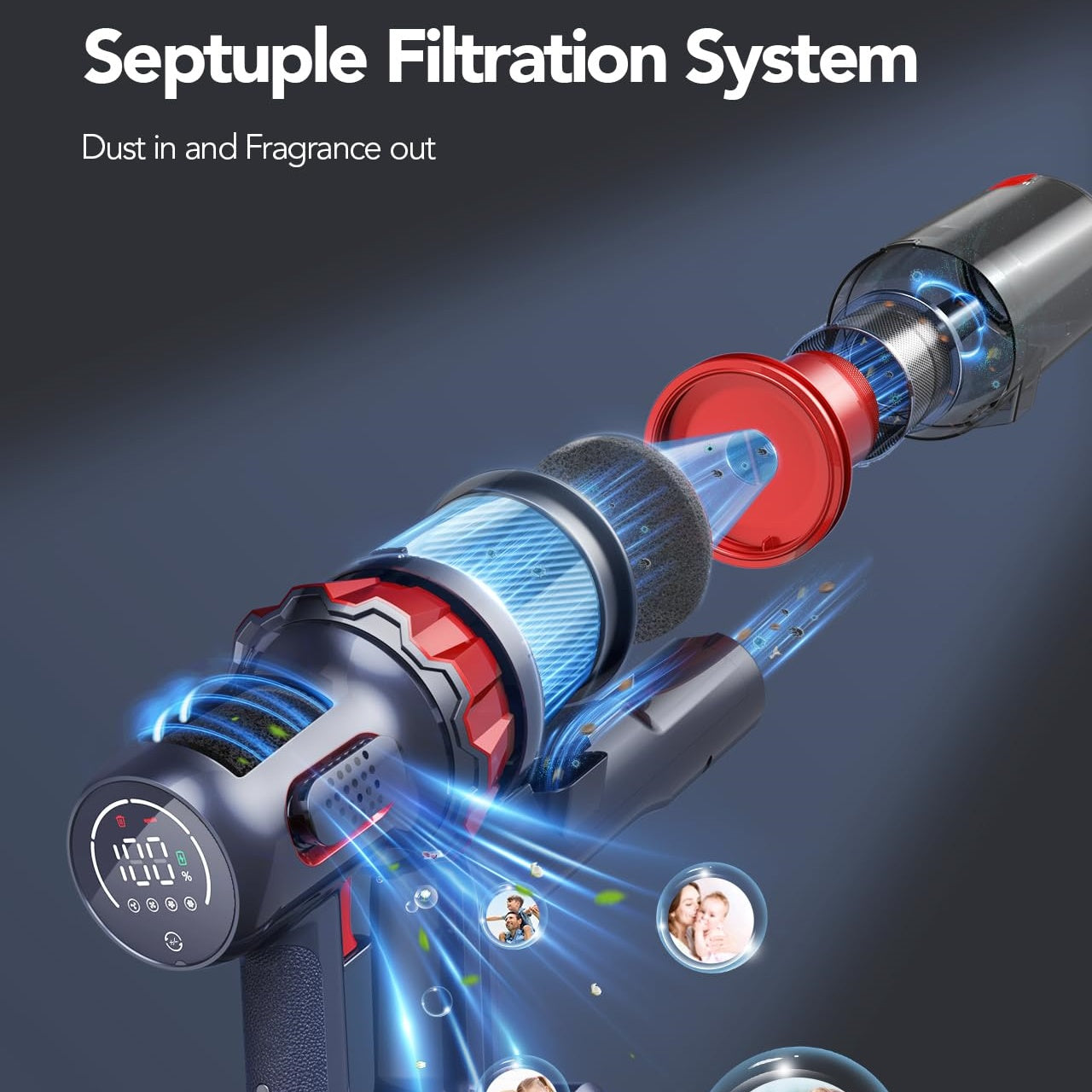 Blossom VC01 Cordless Vacuum Cleaner Red