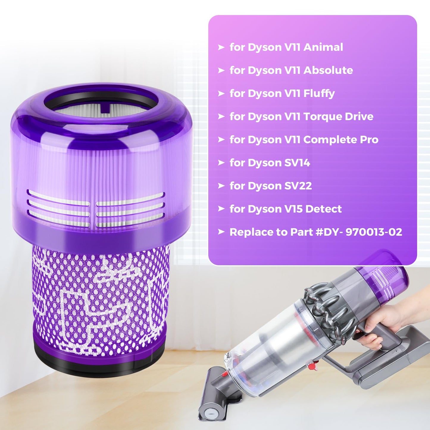 Filter for Dyson V11, 3-Pack Vacuum Filter